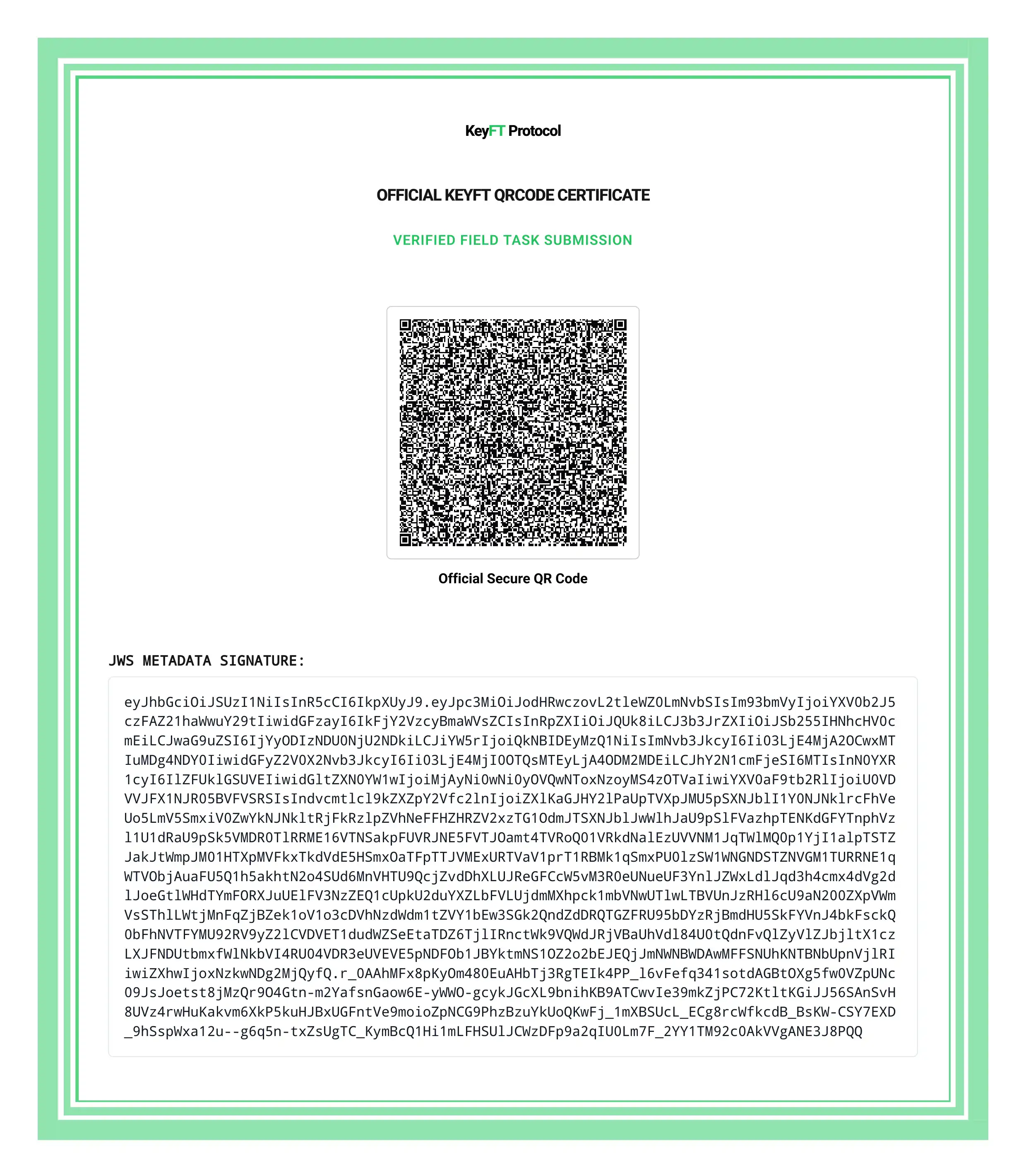 Cryptographic Layer Asset Data Preview